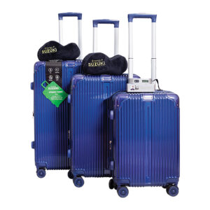 סט 3 מזוודות כחול 2 כריות ומשקל SUZUKI Energy